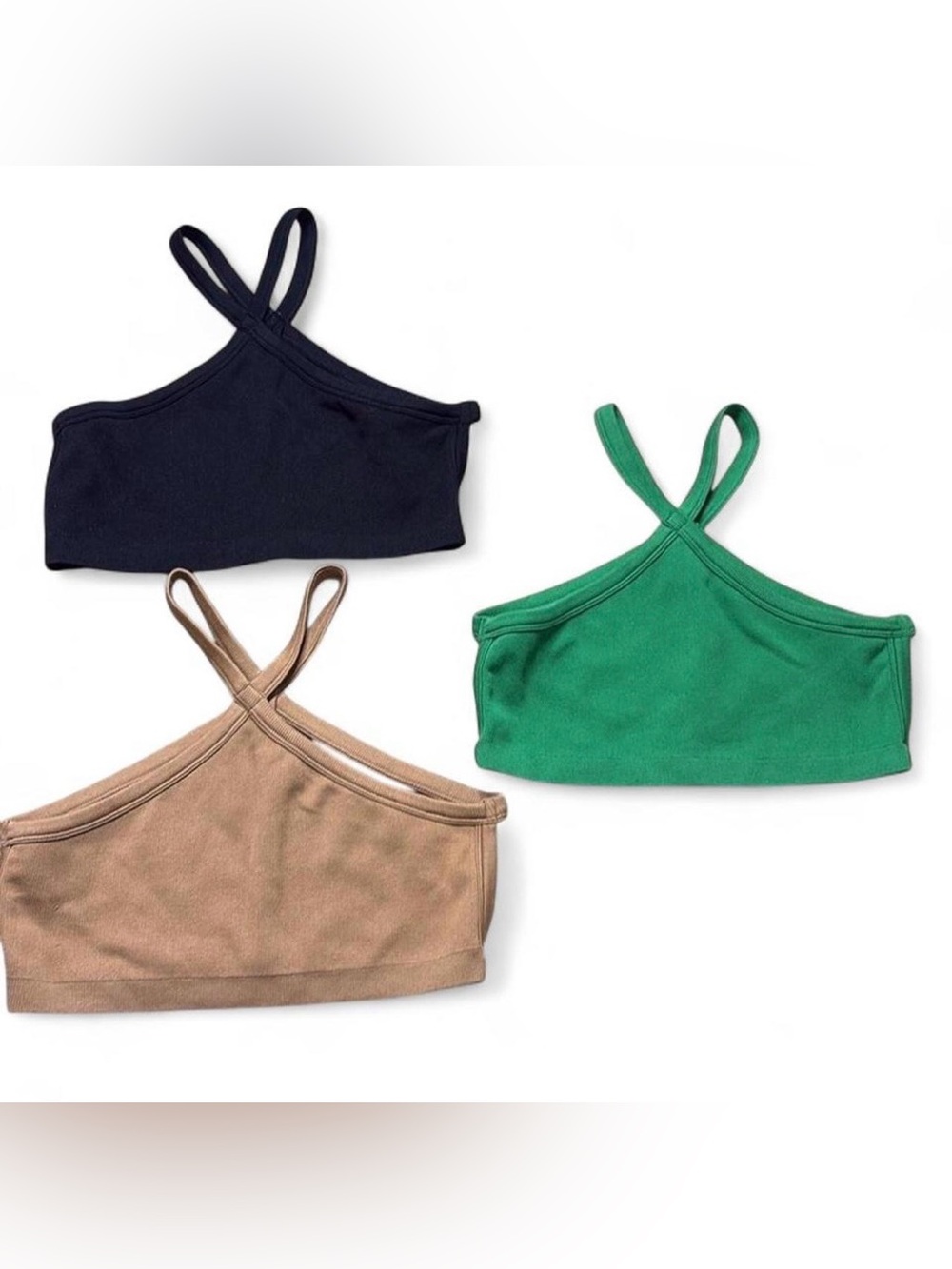 3 Anwnd Backless Strappy Halter Neck Crop Tops Bundle Casual